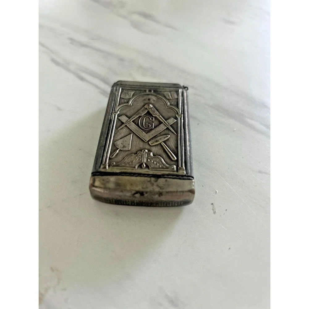 Vintage Masonic Freemason Match Vesta Safe Early 1900s Collectible PLEASE READ